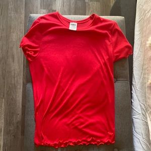red tee shirt